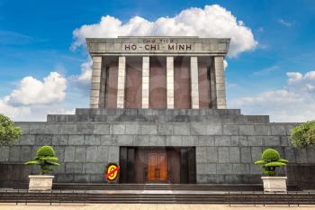 Ho Chi Minh Mausoleum in Hanoi, Vietnam in a summer day