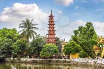 Tran Quoc pagoda in Hanoi, Vietnam in a summer day