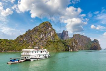 World natural heritage Halong bay, Vietnam in a summer day