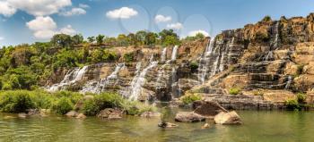 Panorama of Pongour Waterfall near Dalat city, Vietnam in a summer day