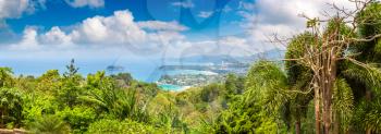 Panorama of Karon View Point at Phuket in Thailand in a summer day