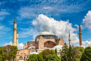 Hagia Sophia in Istanbul, Turkey in a beautiful summer day