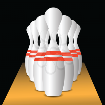 colorful illustration with bowling pins for your design