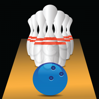 colorful illustration with bowling game for your design