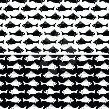 illustration with  fish silhouettes for your design