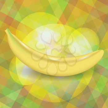 colorful illustration with yellow banana on a abstract  background for your design