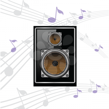 colorful illustration with sound speaker for your design