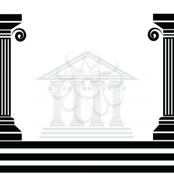  illustration with greek columns for your design