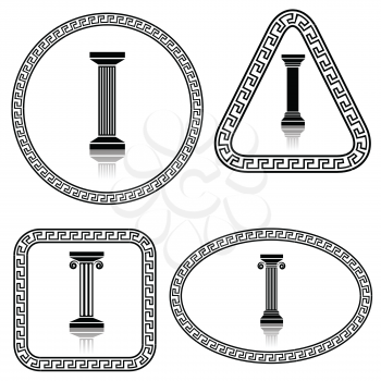 illustration with silhouettes of columns on a white background  for your design