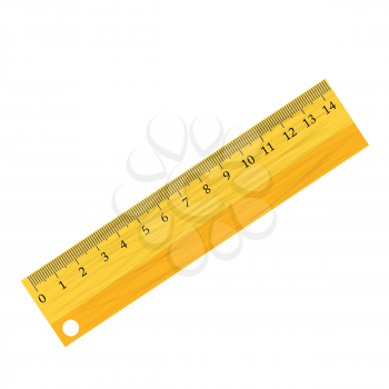 colorful illustration with  wooben ruler on a white background for your design