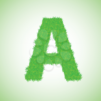 colorful illustration with grass letter on a green background  for your design