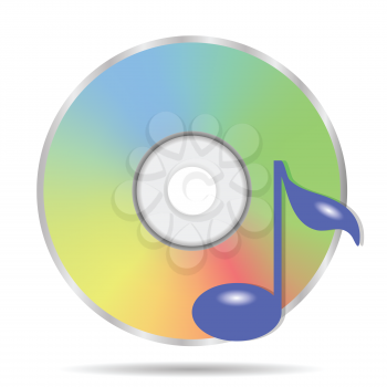 colorful illustration with compact disc icon on a white background for your design
