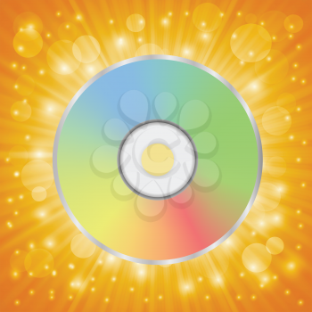 colorful illustration with disc icon for your design
