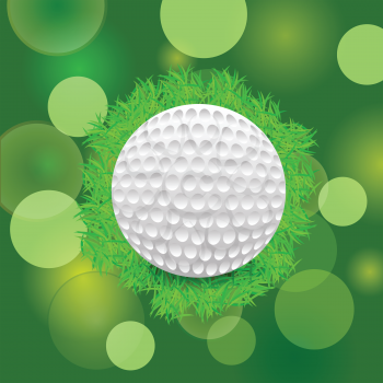 colorful illustration with  golf ball on a green background for your design