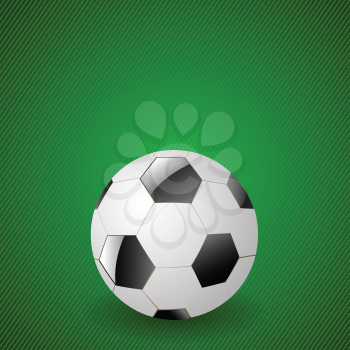 colorful illustration with  soccer ball on a green background for your design