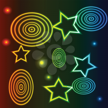 colorful illustration with  stars background for your design