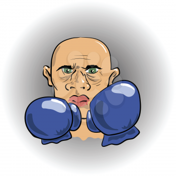 colorful illustration with angry boxer for your design
