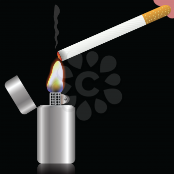 colorful illustration with cigarette  for your design