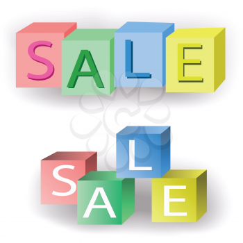 Colorful sale cubes for your design