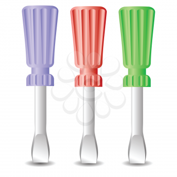 colorful illustration with screwdrivers for your design