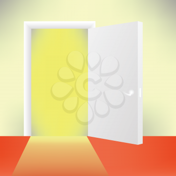 colorful illustration with door for your design