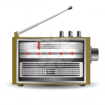 colorful illustration with retro radio for your design