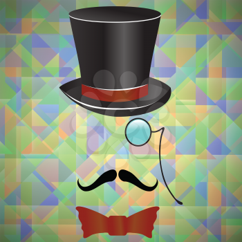 colorful illustration with mustaches and  retro accessories for your design