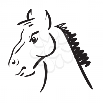  illustration with an horse on white background  for your design