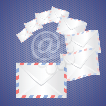 colorful illustration with white detailed envelopes  for your design