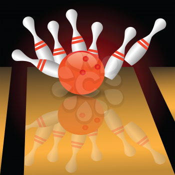 colorful illustration with bowling  for your design