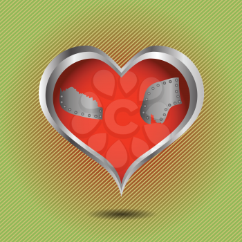 colorful illustration with abstract red heart for your design