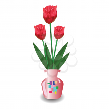 colorful illustration with tulips for your presentation