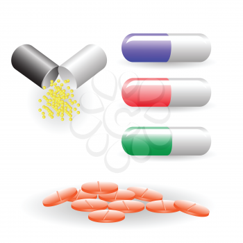 colorful illustration with pills for your design