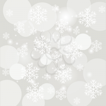 colorful illustration with falling snow on the grey background for your design