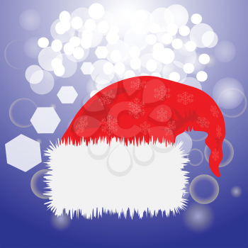 colorful illustration with Santa Claus red hat for your design