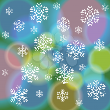 colorful illustration with  abstract snow background for your design
