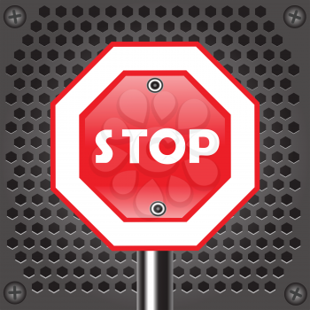 colorful illustration with  stop sign  for your design