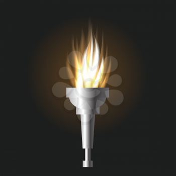 colorful illustration with burning torch for your design