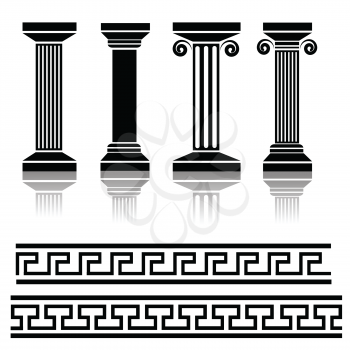 illustration with  ancient columns for your design