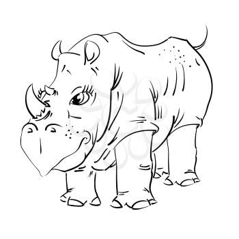  illustration with big rhinoceros  for your design