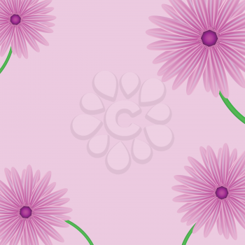 colorful illustration with pink flowers for your design