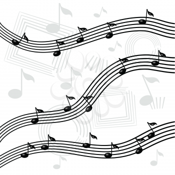 colorful illustration with musical notes  for your design