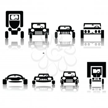 illustration with set of cars for your design