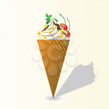 colorful illustration with ice cream for your design
