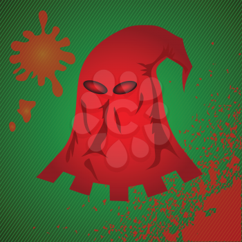 colorful illustration with red mask for your design