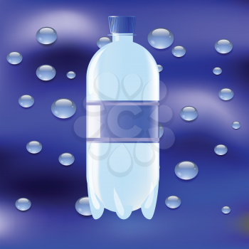 colorful illustration with bottle of water for your design