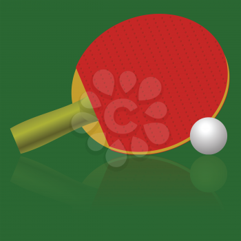 colorful illustration with table tennis racket and ball for your design
