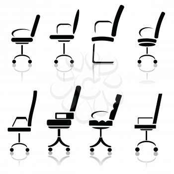  illustration with silhouettes of office chairsl for your design