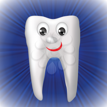 colorful illustration with cheerful tooth for your design