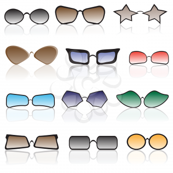 colorful illustration with set of glasses for your design